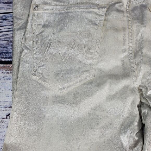 Mother High Waisted Looker Ankle Silver Linings Jeans Women's Size 31 - Picture 5 of 10